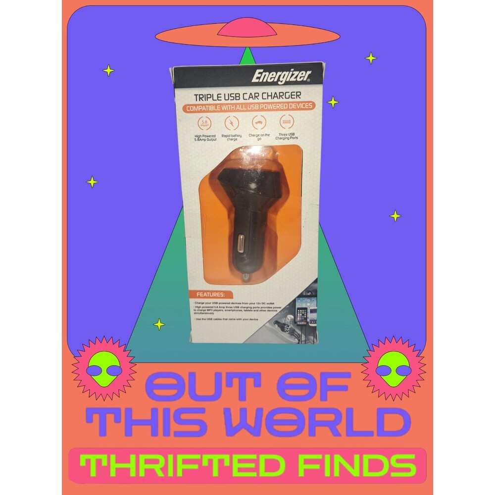Energizer Triple USB Car Charger 5.8 Amp 3-Port (ENG-USBC3) New In Box NIB